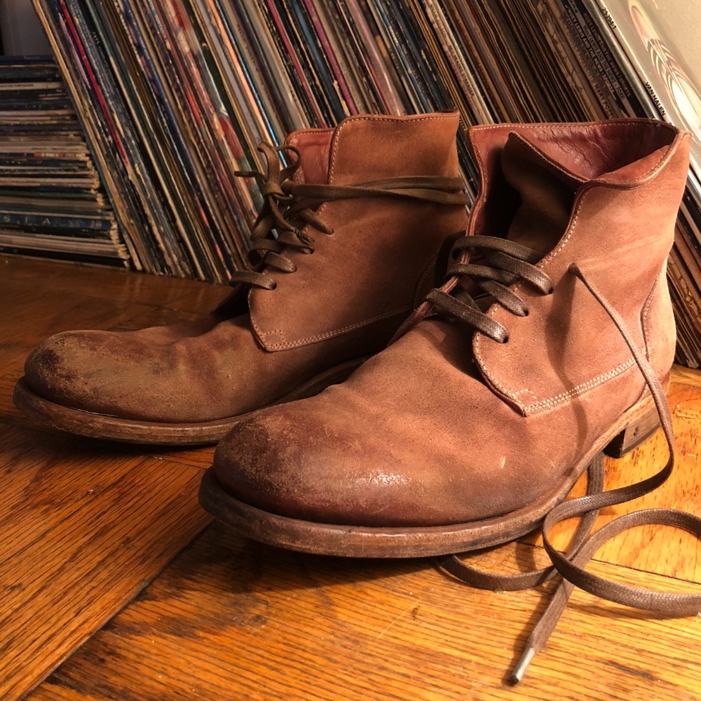 JOHN VARVATOS Men's Clay Brown Rivington Wire Lace Boots NEW
